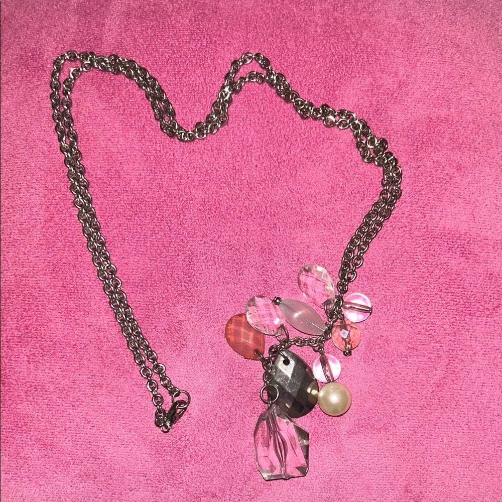 ⚡️Elegant Silver and Pink Gemstone Necklace